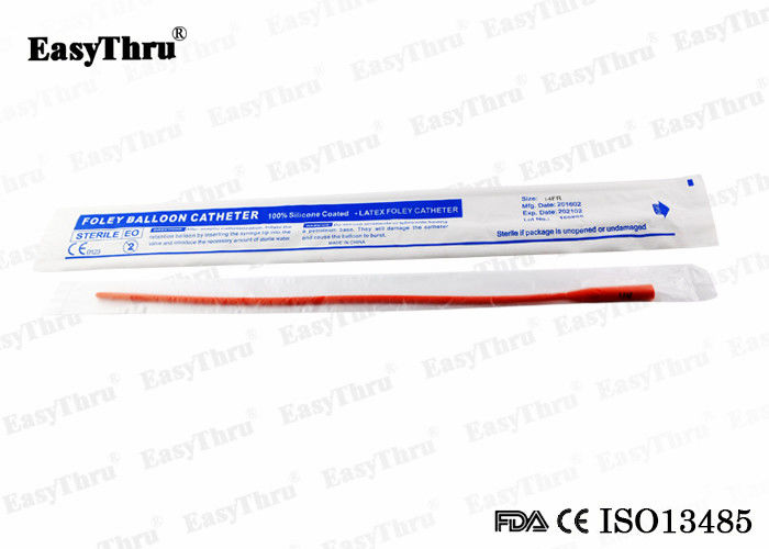 Sterilized Red Latex Urethral Catheter Silicone Coated Size Fr6 To Fr30 Urology Catheters