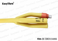 Fr16-Fr26 Latex Foley Catheter Silicone Coated Three Way Adult Size