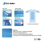 Waterproof Surgical Blue Isolation Gown , SMS PP PE Disposable Hazmat Suit