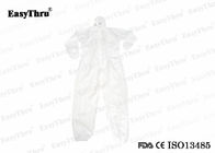 White Disposable Protective Isolation Gown Coveralls Non Woven S M L XL XXL XXXL