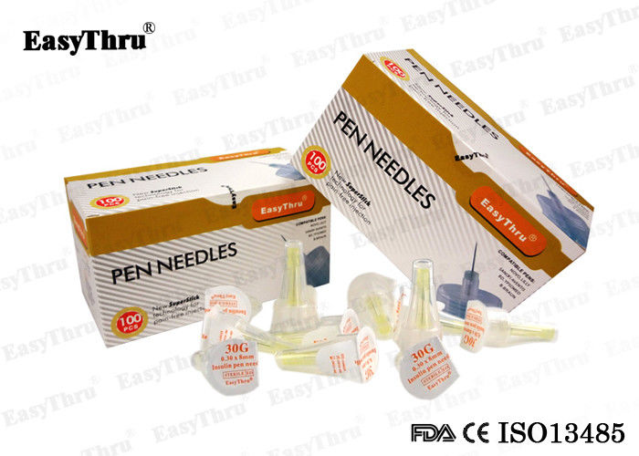 Yellow Disposable Painless Insulin Pen ,  30Gx8MM Injector Pen Needles