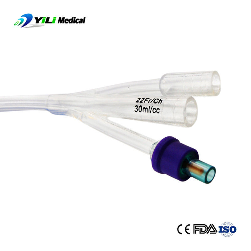 Transparent Silicone Foley Catheter Harmless With 5-30ml Balloon