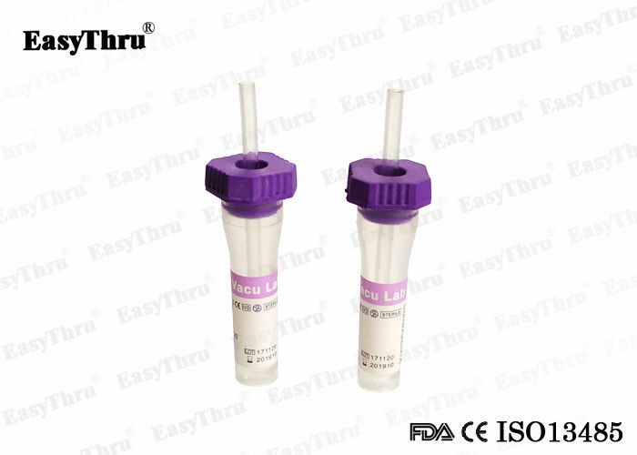 Min Lab Microblood Sample Collection Tubes , Sealed Butyl Rubber Stopper Edta Blood Tube
