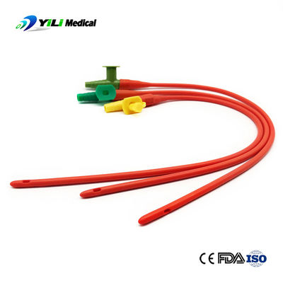 Harmless Red Rubber Suction Catheter , Length 40cm Latex Suction Catheter